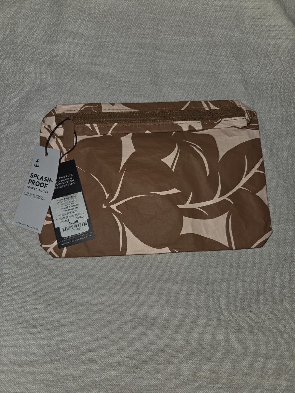 NWT ALOHA Collection Small Pouch - Melia Sherbet Toffee Plumeria (Sold Out)